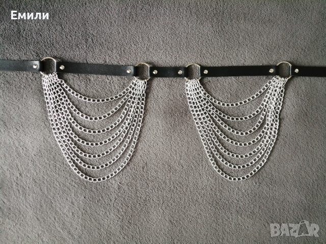 Кожен харнес колан със синджири и халки , снимка 10 - Колани - 36408673
