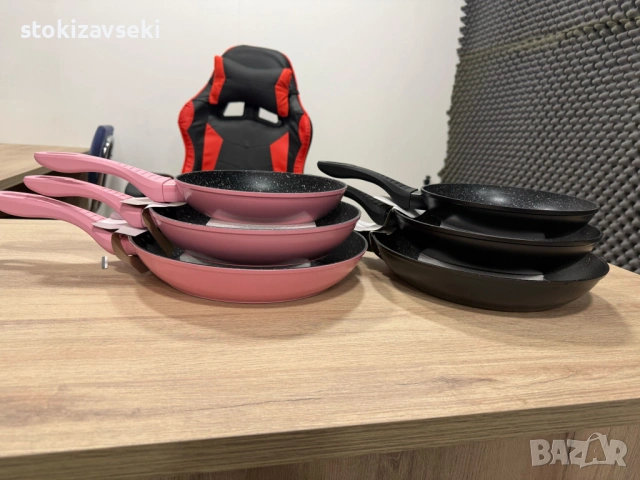 Комплект тигани Cheffinger с мраморно покритие – 3 части за всяка кухня , снимка 6 - Съдове за готвене - 54138517