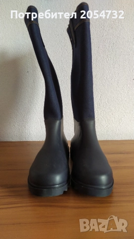 Нови ботуши с каучукова подметка и крачоли от дънкова материя - деним, снимка 8 - Дамски ботуши - 52157241