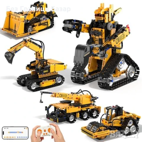 Нов 5 в 1 Дистанционно Робот Играчка СТЕМ Комплект за Деца 8-15 години