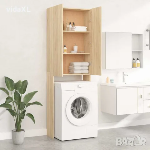 vidaXL Шкаф за пералня, дъб сонома, 64x25,5x190 см, снимка 7 - Шкафове - 56147860
