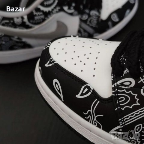 Nike Air Jordan 1 Low Bandana Grafitti Black White Grey Обувки Маратонки Кецове Номер 39 Размер Нови, снимка 3 - Маратонки - 39273607