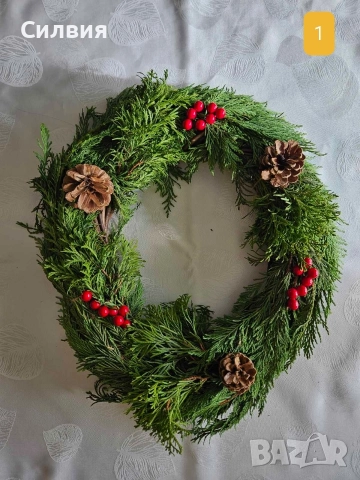 Ръчно изработен коледен венец Ø 35 см 