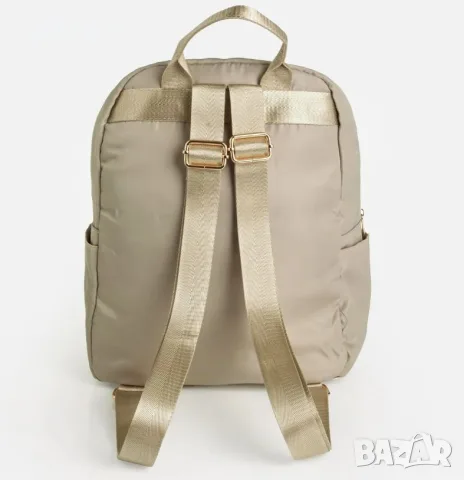 Дамска раница backpack бежова найлонова, 28x14x37cm, снимка 3 - Раници - 55977997