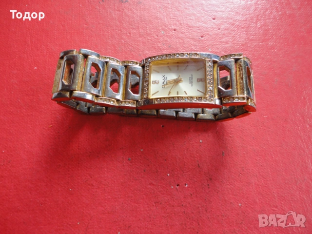 Позлатен часовник Omax механизъм Seiko Swarovski, снимка 7 - Дамски - 53032564