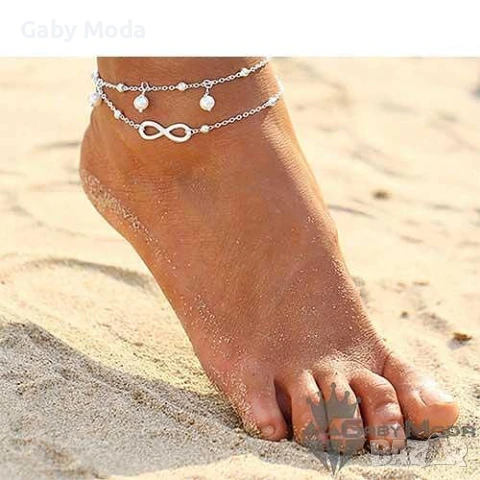 Дамска гривна за глезен Безкрайност, снимка 2 - Гривни - 51066003
