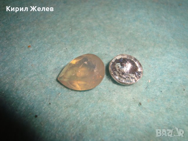 2 СТАРИ ФАСЕТИРАНИ КРИСТАЛА за БИЖУТА НАКИТИ УКРАСА ХЕНД - МЕЙД МАТЕРИАЛ 25480, снимка 5 - Други - 35517754
