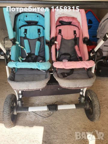Двойна количка S- MAX DOUBLE PINK&BLUE, снимка 4 - Детски колички - 38215985