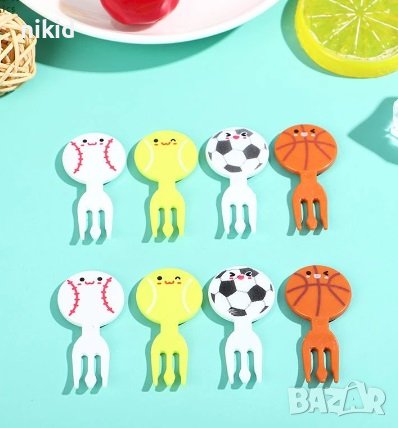 8 бр забавни клечки топери топка топки за забождане на хапки мъфини плодове вилички забава за децата