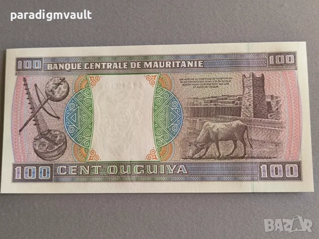 Банкнота - Мавритания - 100 угия UNC | 2002г., снимка 2 - Нумизматика и бонистика - 55965792