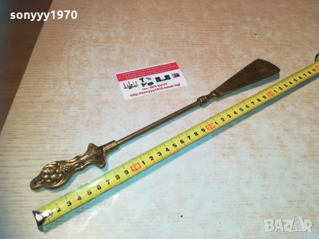 обувалка-мед/месинг-35см-антик внос белгия 0902211841, снимка 2 - Колекции - 31748436