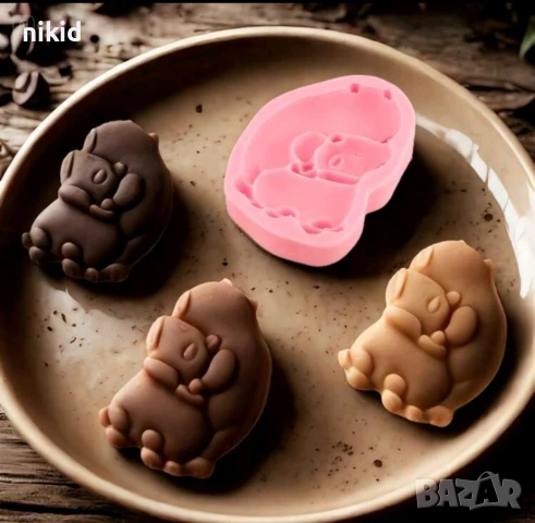 Капибара Capybara сгушени силиконов молд форма фондан шоколад гипс декор украса, снимка 3 - Форми - 51183378