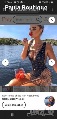 Рокля мрежа с камъни (черна и бяла), снимка 6 - Рокли - 37432881