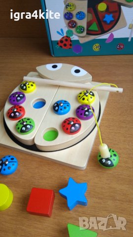 Дървена игра с магнити, въдица, калинки и елементи НОВО!, снимка 6 - Играчки за стая - 38245329
