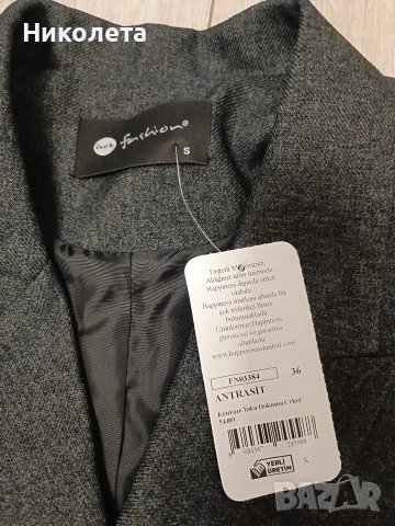 Дамско сиво сако, снимка 3 - Сака - 53927989