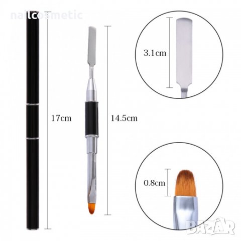 Комплект за ноктопластика 4 части - полигел, четка, течност, LED лампа, снимка 5 - Продукти за маникюр - 30508419