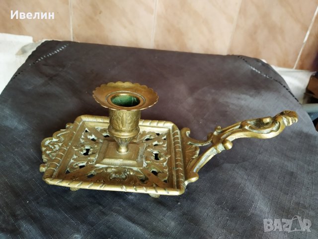 преносим бароков свещник от бронз