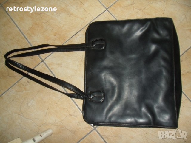 № 6938 стара кожена чанта SEMPRE   - размер 37,5 / 31 / 10 см , презрамка 34 см   - три прегради  - , снимка 5 - Чанти - 40364596