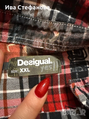 Нова 100 % оригинална памук памучна  дамска елегантна риза Desigual Десигуал , снимка 3 - Ризи - 52512215