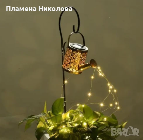 Декоративна соларна лампа със светлинни спринклери – ефект „водопад“, 60 LED, топла бяла светлина, снимка 1