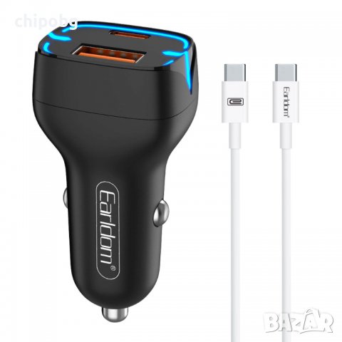 Зарядно устройство за кола Earldom ES-CC2, 1xUSB QC3.0, 1xType-C PD, Различни цветове, снимка 2 - Аксесоари и консумативи - 38442179