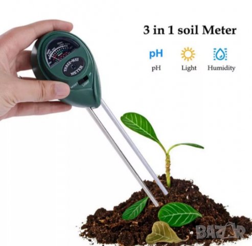 3в1 ПХ метър за пръст, влагомер и светломер за почва - ново поколение, снимка 2 - Други инструменти - 32096300