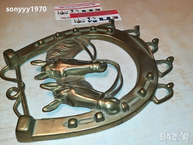 ПОДКОВА-КОНЕ-ЗАКАЧАЛКА-МЕД/МЕСИНГ 2107221041, снимка 2 - Антикварни и старинни предмети - 37455335