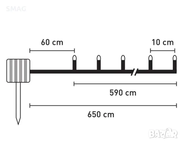 60 соларни LED светлини бели топки със сензор за светлина 2 режима 5.9m - топло бяло S_1225311, снимка 2 - Соларни лампи - 49921969