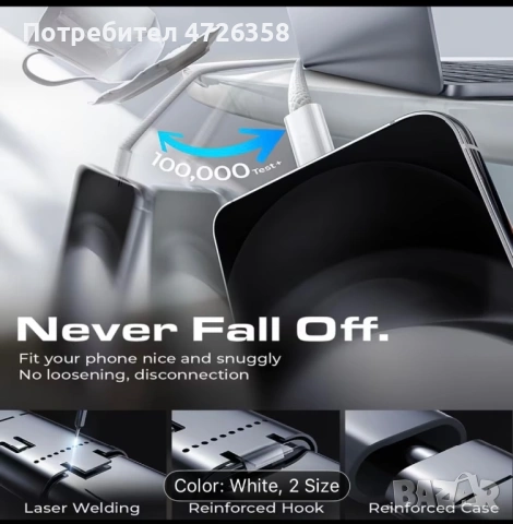 USB-C кабели 240W – бързо зареждане – чисто нови, снимка 4 - USB кабели - 53323816