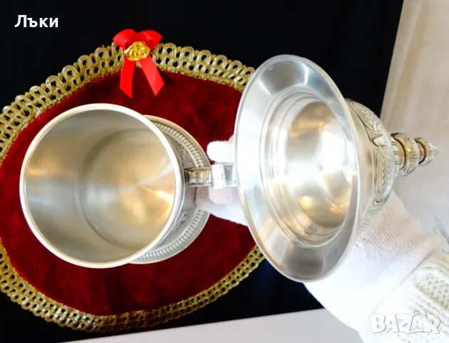 Халба от калай Lindenwirtin,семейство,калаена сватба. , снимка 10 - Антикварни и старинни предмети - 48546582