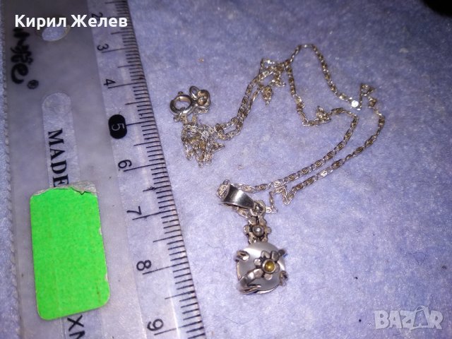 ПРЕКРАСНО СРЕБЪРНО НЕЖНО КОЛИЕ СРЕБРО 925 с ЮВЕЛИРНО ШЛИФОВАНО КОТЕШКО ОКО КАМЪК 36474, снимка 2 - Колиета, медальони, синджири - 39653912
