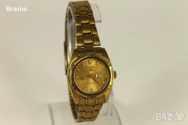 1980's Японски Дамски  Ръчен Часовник SEIKO 5 Позлатен, снимка 2 - Дамски - 52826734