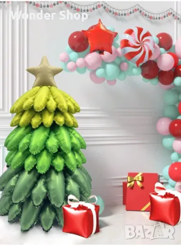 Коледни балони 7 части 3D Коледни елхи – Перфектната декорация за празнично парти!, снимка 1