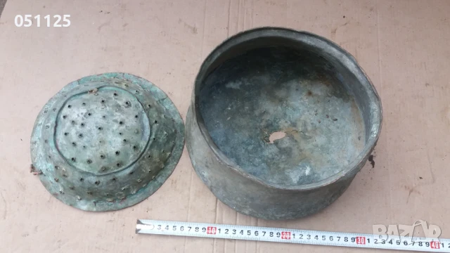 ковано възрожденско бакърче за вино с цедка , снимка 7 - Антикварни и старинни предмети - 50596590