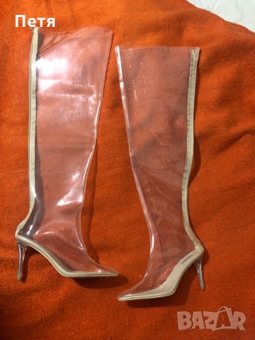 Дамски Прозрачни гумени чизми / ботуши, снимка 2 - Дамски ботуши - 31804185