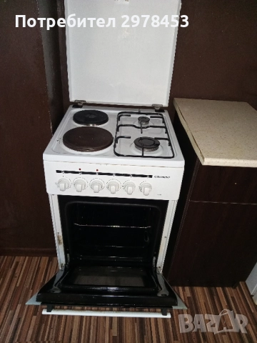 Готварска печка на ток и газ, снимка 3 - Печки, фурни - 51846419