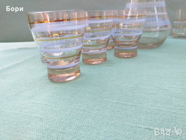 Български Сервиз от 1970г Гарафа и чаши, снимка 10 - Чаши - 34057206