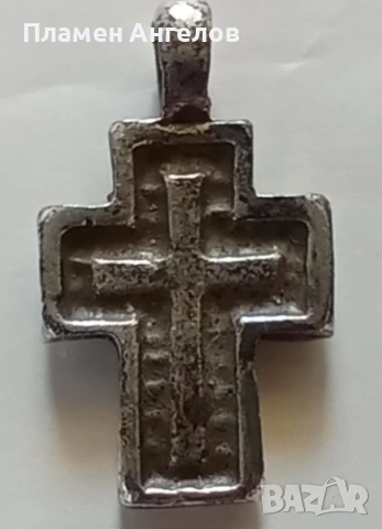 Старо посребрено кръстче, висулка, снимка 2 - Колиета, медальони, синджири - 51318146