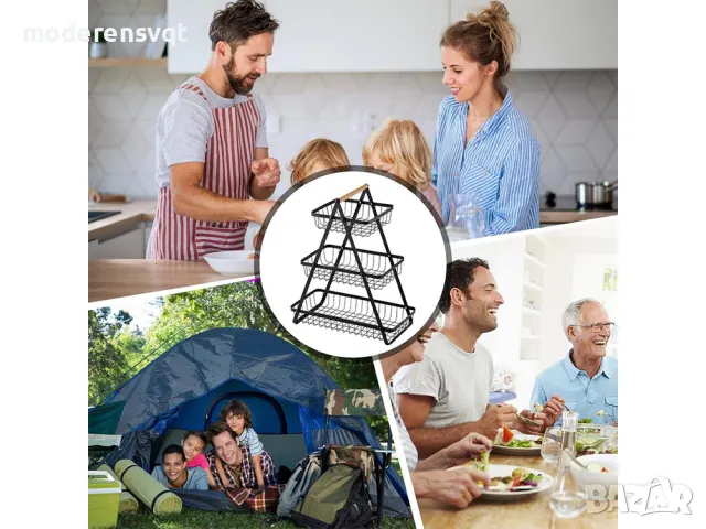 Кухненски органайзер етажерка на 3 нива кошница, снимка 4 - Органайзери - 48867961