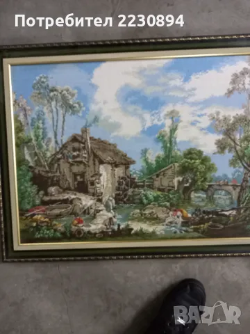 Гоблен,,Колиба с мост", снимка 2 - Гоблени - 49922639