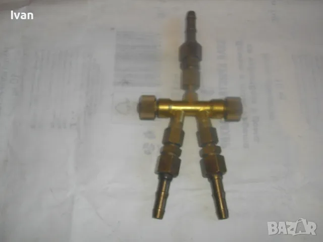 НОВ НЕМСКИ ТРОЙНИК ЩУЦЕР ТРОЕН РАЗКЛОНИТЕЛ ЗА КИСЛОРОД ЗА ОКСИЖЕН МАСИВЕН БРОНЗОВ ГОЛЯМ 21см, снимка 6 - Други инструменти - 48317861