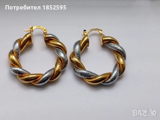 Vintage обеци в два цвята, снимка 2 - Обеци - 54250115