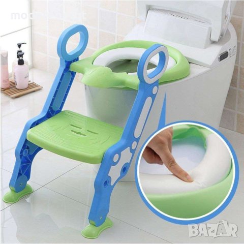 Детски тоалетен адаптер/седалка със стълба, снимка 3 - За банята - 44340759