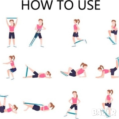 Удобни текстилни ластици за тренировка - комплект 3 броя, снимка 7 - Фитнес уреди - 51603164