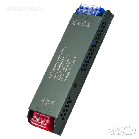 Ултратънък LED трансформатор 220V > 24V, 200W – безшумен драйвер с постоянен волтаж