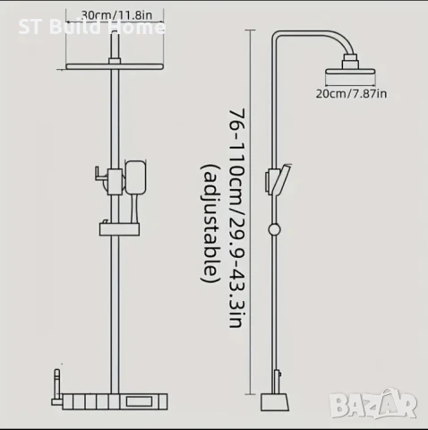 Луксозен душ комплект с LED дисплей – 4 функции, бял цвят | STBuildHome , снимка 2 - Душове - 50891738