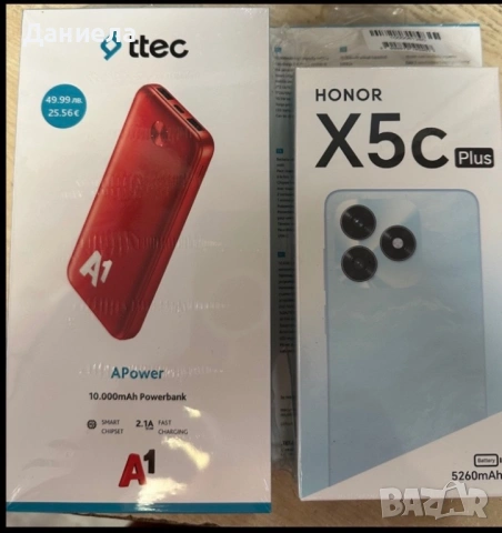 Мобилен апарат Honor X5c Plus + външна батерия подарък