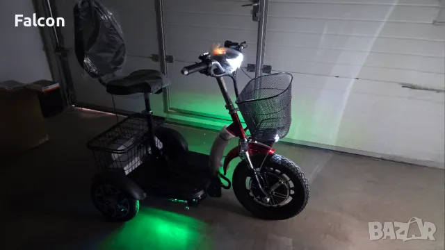Електрическа триколка Falcon Traffic 950W с равна платформа и крачна спирачка, снимка 4 - Мотоциклети и мототехника - 35781881