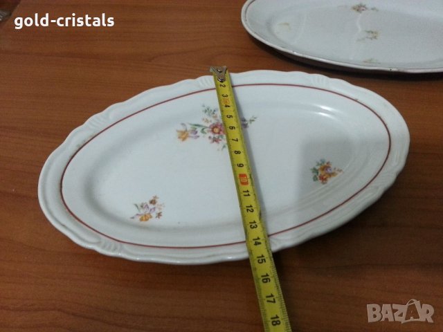 Стар български порцелан плато елипса, снимка 9 - Антикварни и старинни предмети - 35448674