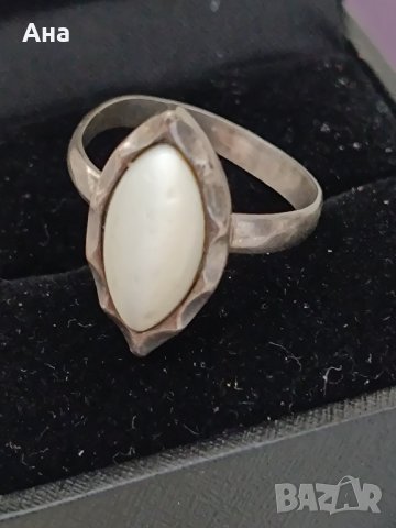 Красив сребърен пръстен със седеф # ГР50, снимка 5 - Пръстени - 44404354